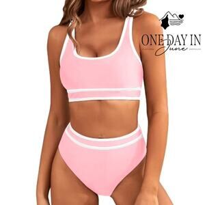 Blooming Jelly Crop High Waist Bikini Swimsuit Size M